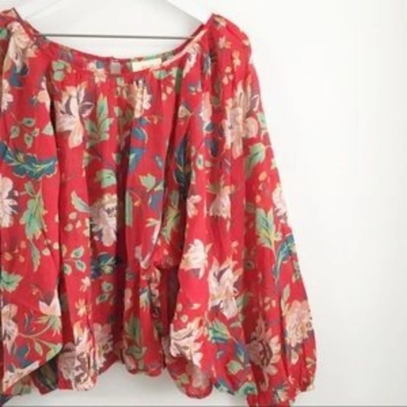 NWOT Maeve Lake House Red Floral Top - Picture 7 of 7